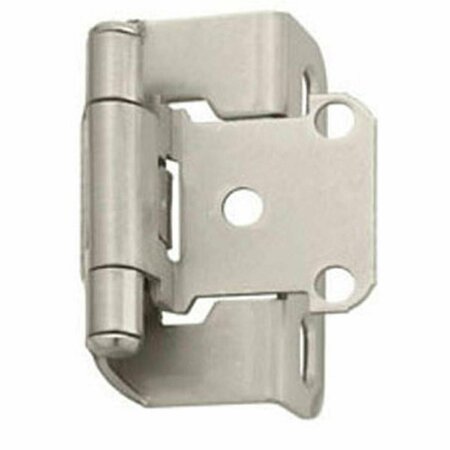 PIAZZA Amerock Decorative Half Wrap 0.5 in. Overlay Self Closing Cabinet Door Hinge, Satin Nickel pair PI12046